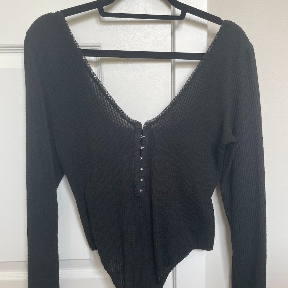 Black cut out body suit